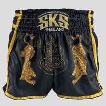 Charger l'image dans la galerie, SHORT MUAY THAI SKS SAKYANT TIGER DRAGON NOIR