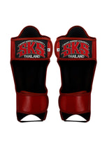 Charger l'image dans la galerie, PROTÈGE-TIBIAS ET PIEDS SKS CUIR SYNTHETIQUE - ROUGE