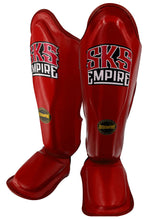 Charger l'image dans la galerie, PROTÈGE-TIBIAS ET PIEDS SKS CUIR SYNTHETIQUE - ROUGE