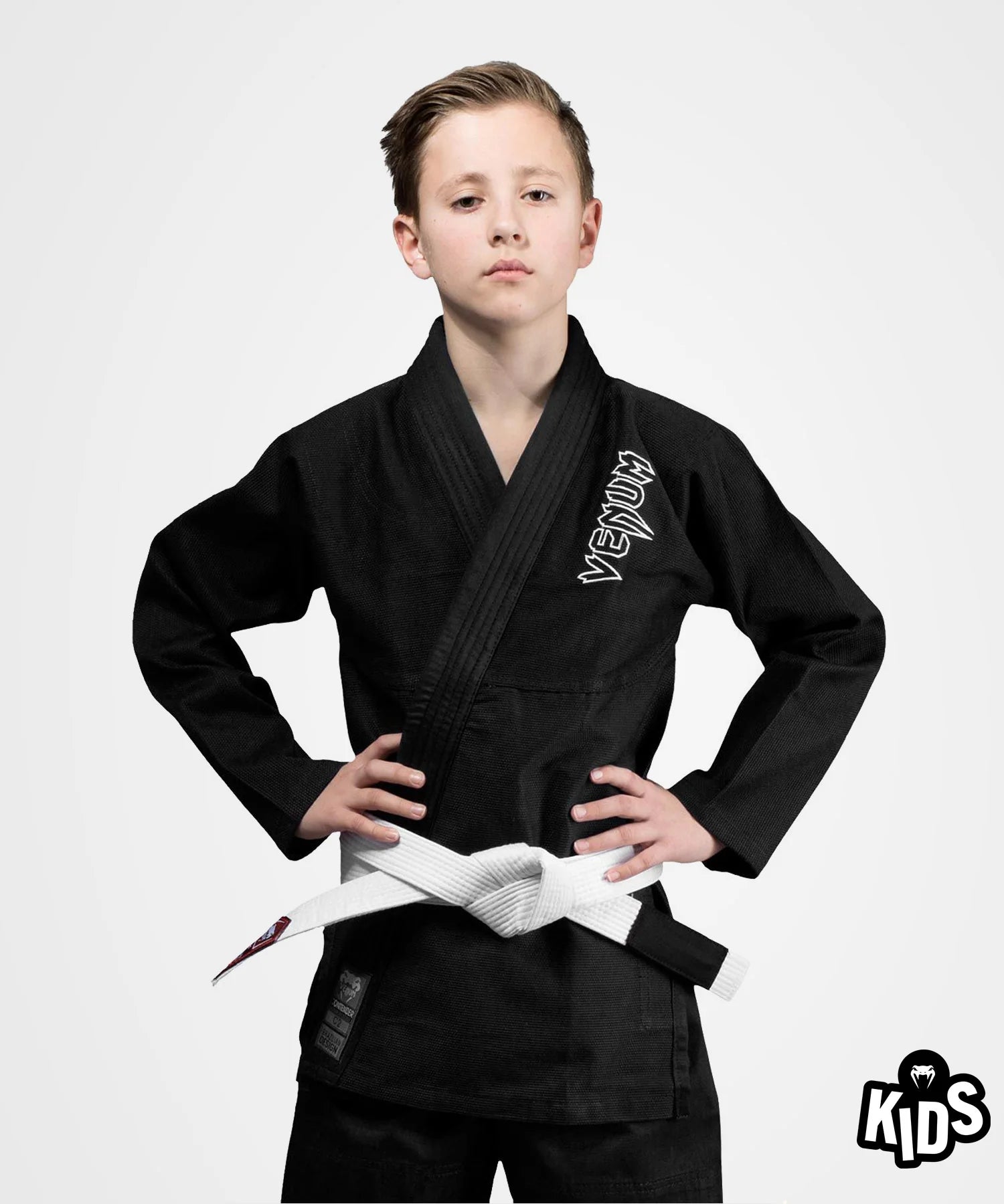 KIMONO DE JJB VENUM ENFANT CONTENDER CEINTURE BLANCHE OFFERTE NOIR Free Fight Wear