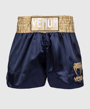 Charger l&#39;image dans la galerie, SHORT DE MUAY THAI VENUM CLASSIC - BLEU MARINE / OR
