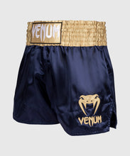 Charger l&#39;image dans la galerie, SHORT DE MUAY THAI VENUM CLASSIC - BLEU MARINE / OR
