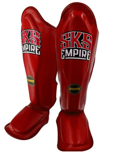 PROTÈGE-TIBIAS ET PIEDS SKS CUIR SYNTHETIQUE - ROUGE