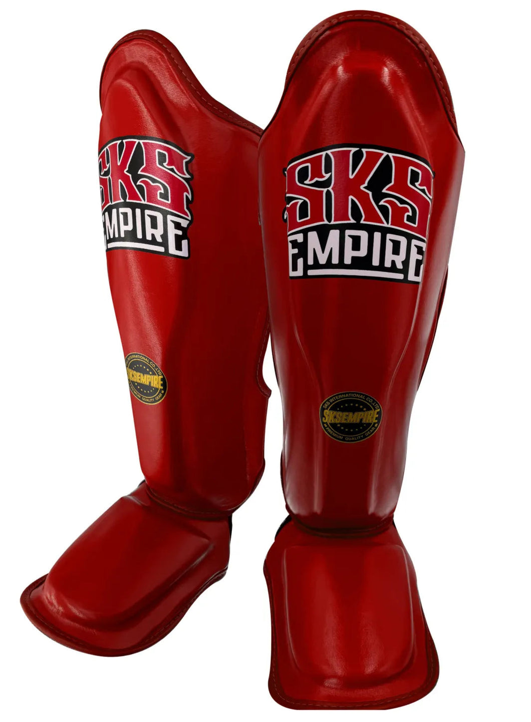 PROTÈGE-TIBIAS ET PIEDS SKS CUIR SYNTHETIQUE - ROUGE