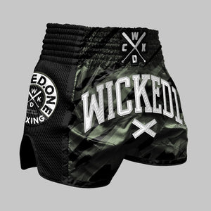 SHORT MUAY THAI WICKED ONE FURY NOIR/KAKI