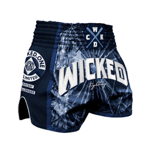 SHORT MUAY THAI WICKED ONE TROUBLE NAVY