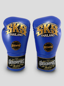 GANTS DE BOXE SKS MICROFIBRE LACETS - BLEU